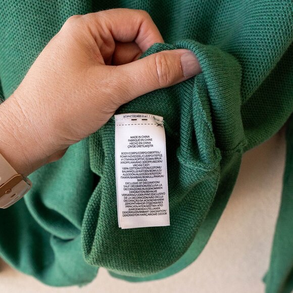 Polo Ralph Lauren Size XXL Green 100% Pima Cotton Half-Zip Sweater - Picture 9 of 10